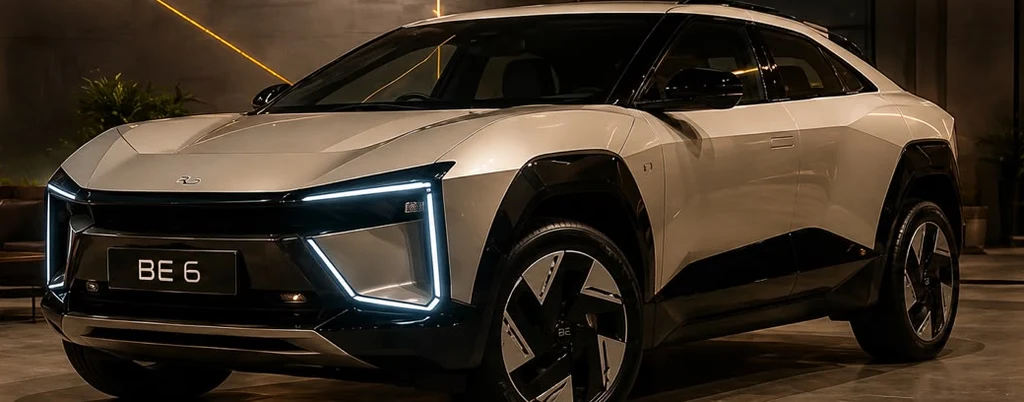 Mahindra BE 6 electric SUV available for self drive rental in Mohali